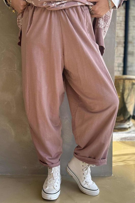Lagen Classic Sweatshirt Barrel Pant Antique Rose